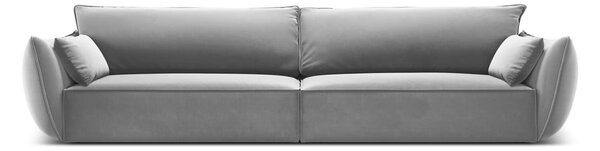 Svetlo siva žametna sedežna garnitura 248 cm Vanda – Mazzini Sofas