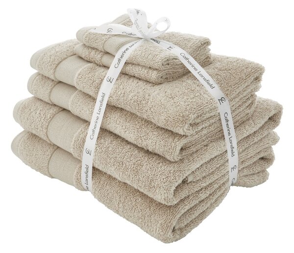Bež frotirni bombažni komplet brisač 6 ks Anti-Bacterial – Catherine Lansfield