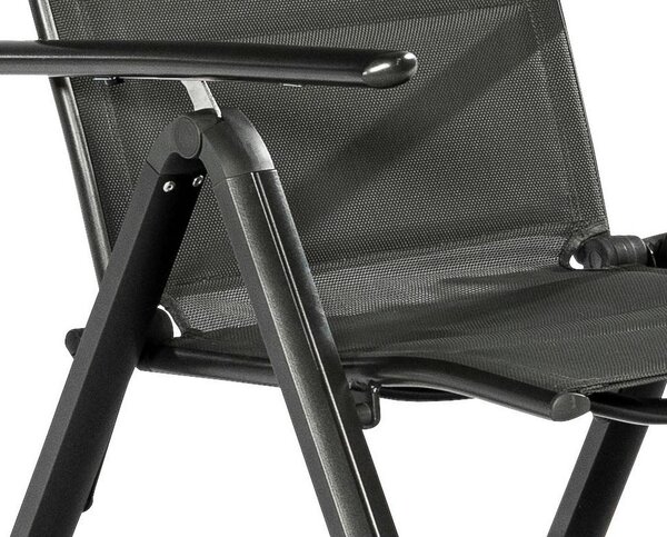 Gardenson Zložljiv Vrtni Stol Florenz, Aluminij, Tekstil, Siva