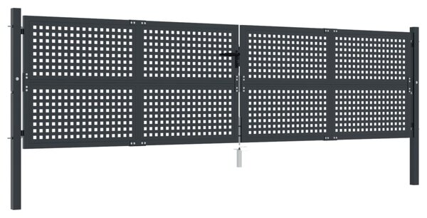 VidaXL Vrtna vrata antracitna 400x125 cm jeklo