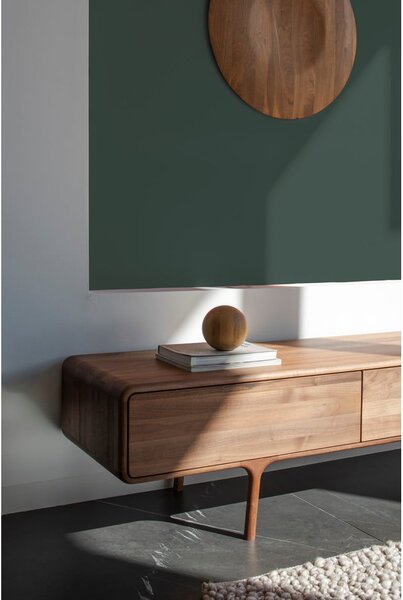Rjava TV omarica iz masivnega oreha 220x45x45 cm Fawn – Gazzda