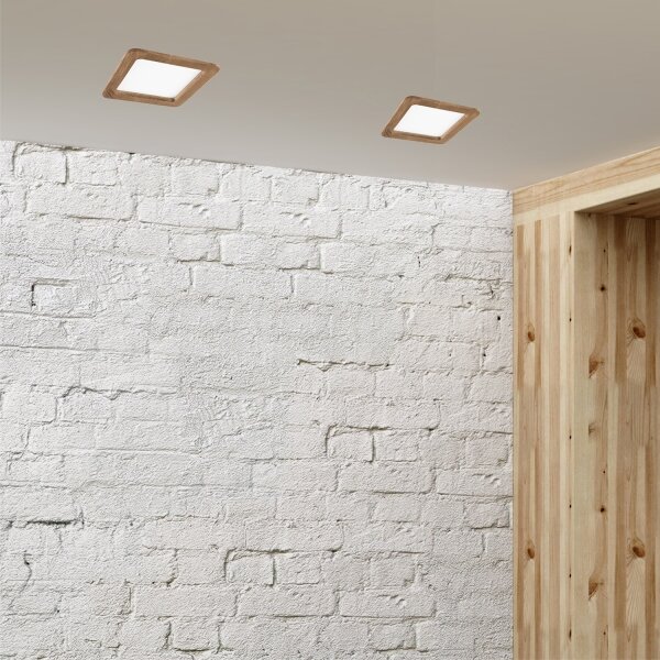 LED Vgradna svetilka WOODY SPOT LED/17W/230V 3000K oreh 18,5x18,5 cm