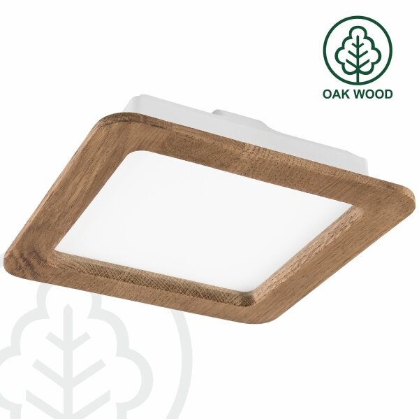 LED Vgradna svetilka WOODY SPOT LED/17W/230V 3000K oreh 18,5x18,5 cm