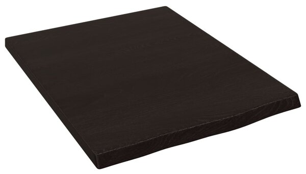 VidaXL Stenska polica temno rjava 40x50x2 cm trdna hrastovina