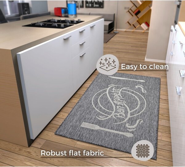 Sivo-bež preproga 92x150 cm Cucina – Hanse Home