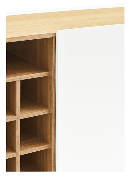 Bela visoka komoda v hrastovem dekorju 95x120 cm Arista – Teulat