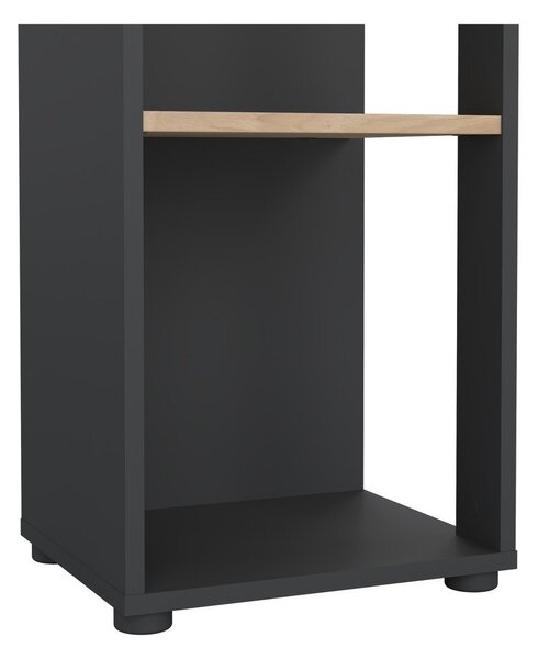 Antracitno siv/naraven regal v hrastovem dekorju 41x205 cm Sign – Tvilum