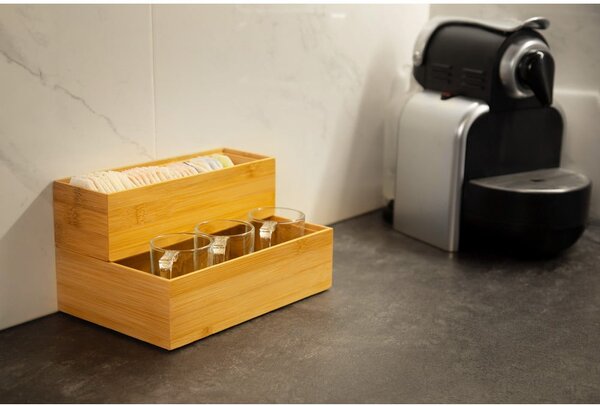 Škatla za shranjevanje iz bambusa Compactor, 22,5 x 15 x 6,35 cm