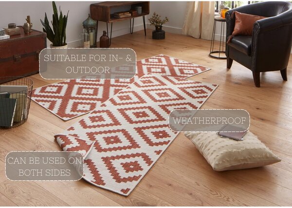 Rjavo-krem zunanja preproga NORTHRUGS Malta, 80 x 250 cm
