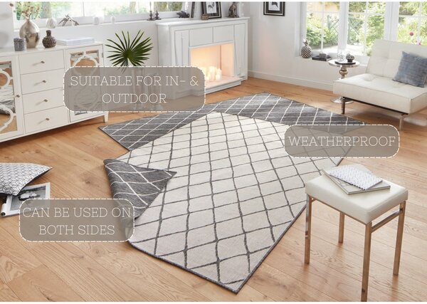 Sivo-krem zunanja preproga NORTHRUGS Malaga, 80 x 150 cm