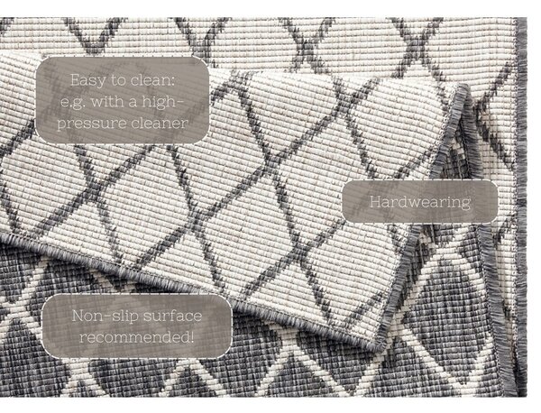 Sivo-krem zunanja preproga NORTHRUGS Malaga, 80 x 150 cm