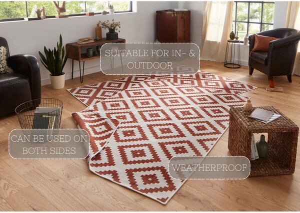 Rjavo-krem zunanja preproga NORTHRUGS Malta, 160 x 230 cm