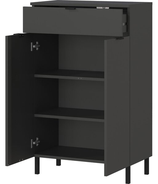 Antracitno siva visoka kopalniška omarica 60x97 cm Arcena – Germania