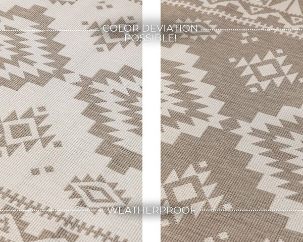 Rjava/kremno bela zunanja preproga 80x150 cm Gemini – Elle Decoration