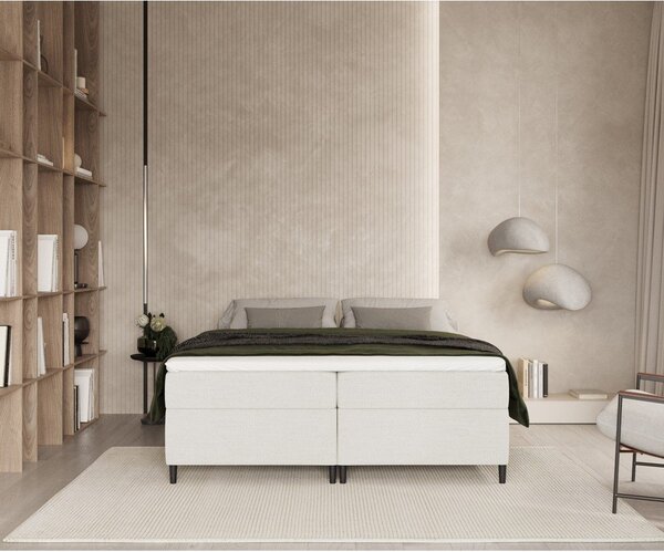 Kremno bela boxspring postelja s prostorom za shranjevanje 160x200 cm Araya – Maison de Rêve