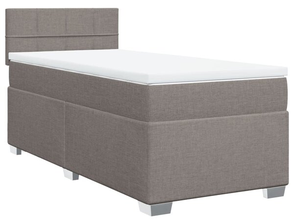 VidaXL Box spring postelja z vzmetnico taupe 100x200 cm blago