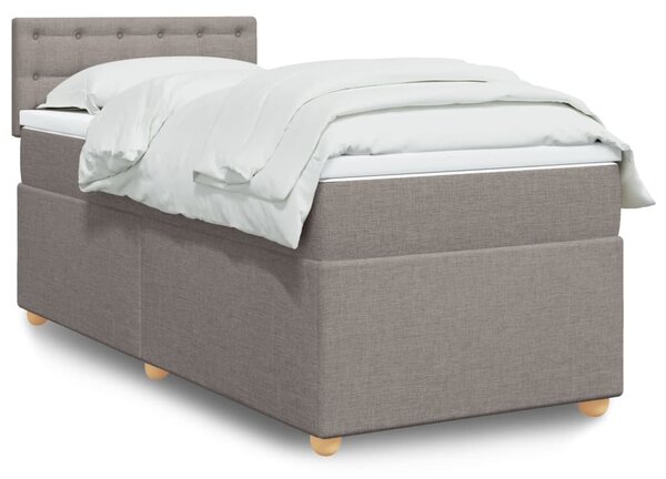 VidaXL Box spring postelja z vzmetnico taupe 80x200 cm blago