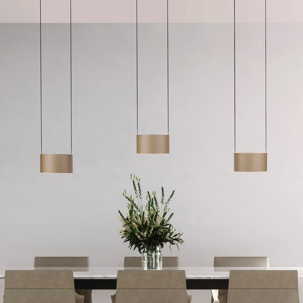 PURE LED-visoka svetilka Clipse, bronasta, dolžina 110 cm, CCT, 6-žarilna, zatemnjen, Bronasta / starinska medenina, Dnevna soba / jedilnica, Kovina, Sodobni