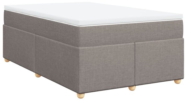 VidaXL Box spring postelja z vzmetnico taupe 120x200 cm blago