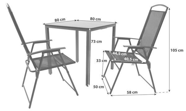 Gardenson Vrtni Set Gardenson, Črna, 3-Delno