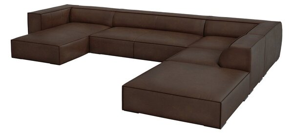 Temno rjava usnjena kotna zofa (desni kot) Madame - Windsor & Co Sofas
