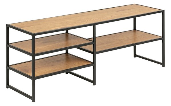 Črna TV omarica v hrastovem dekorju 120x46 cm Seaford – Actona