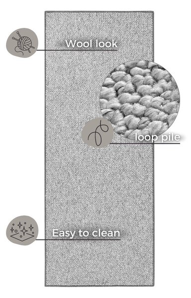Siv tekač 80x300 cm Wolly – BT Carpet