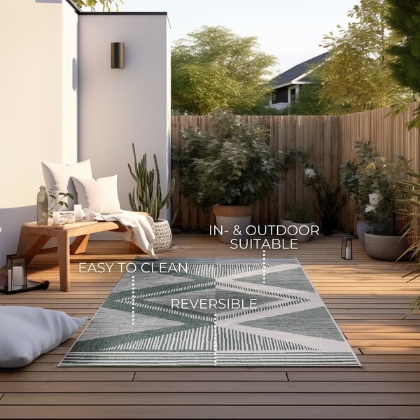 Zelena/kremno bela zunanja preproga 120x170 cm Gemini – Elle Decoration