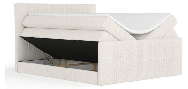 Bež boxspring postelja s prostorom za shranjevanje 140x200 cm Bergamo – Maison de Rêve
