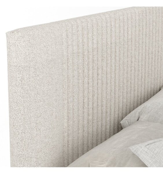 Bež boxspring postelja s prostorom za shranjevanje 140x200 cm Bergamo – Maison de Rêve