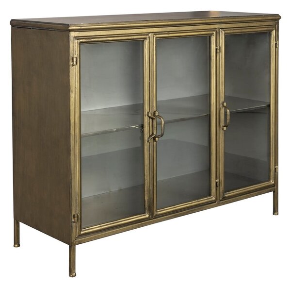 Kovinska vitrina v zlati barvi 100x80x38,5 cm Gertlush – Dutchbone