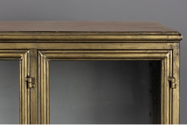 Kovinska vitrina v zlati barvi 100x80x38,5 cm Gertlush – Dutchbone