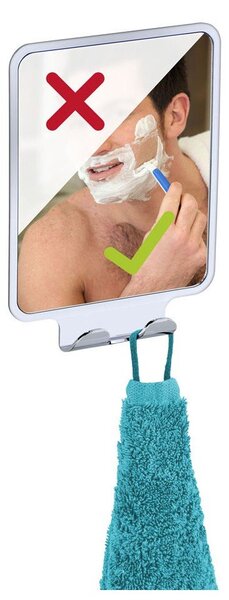 Stensko ogledalo z 2 obešalnikoma Wenko Vacuum-Loc, nosilnost do 33 kg