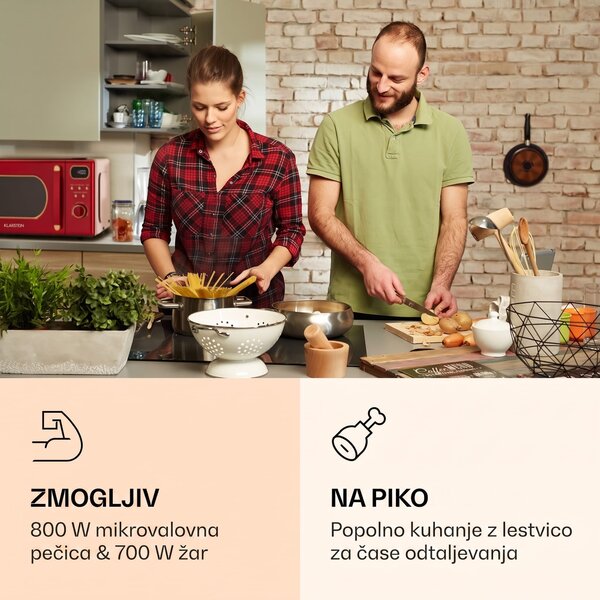 Klarstein Julieta, mikrovalovna pečica z žarom, 20l, 700 / 800 W, Ø25,5 cm, 8 programov