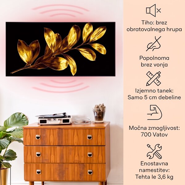 Klarstein Wonderwall Air Art Smart, infrardeč grelnik, zlat list, 120 x 60 cm, 700 W