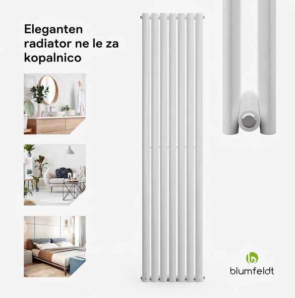 Blumfeldt Tallheo, 41 x 180, radiator, kopalniški radiator, cevni radiator, 1435 W, sanitarna voda, 1/2