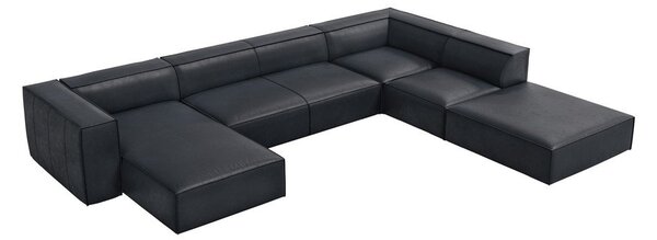 Temno modra usnjena kotna sedežna garnitura (desni kot) Madame – Windsor & Co Sofas
