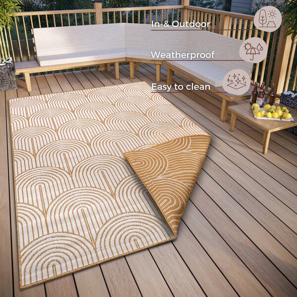 Oker rumena zunanja preproga 120x170 cm Pangli Ochre – Hanse Home
