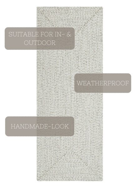 Belo-bež zunanja preproga 200x80 cm - NORTHRUGS