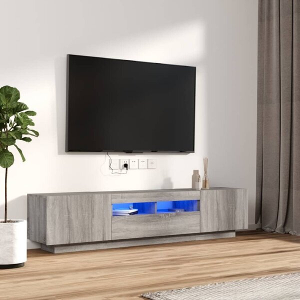 VidaXL Komplet TV omaric LED 2-delni siva sonoma inženirski les