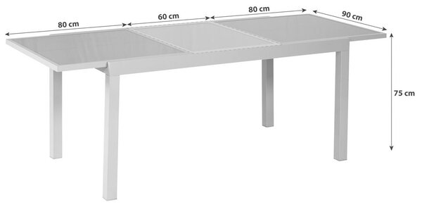 Gardenson Vrtni Set Amalfi, 5-delni, Raztegljiva Miza