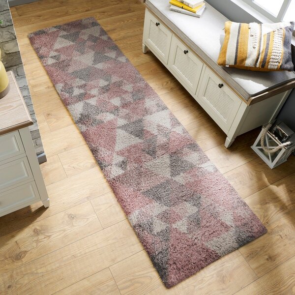 Rožnato-siva preproga Flair Rugs Nuru, 60 x 230 cm