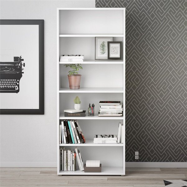 Bela modularna knjižna polica 89x222 cm Prima – Tvilum