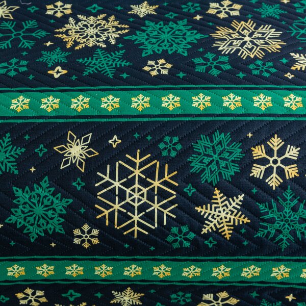 Posteljno pregrinjalo z vzorcem SNOWFLAKES, zeleno-modro Dimenzije: 200 x 220 cm