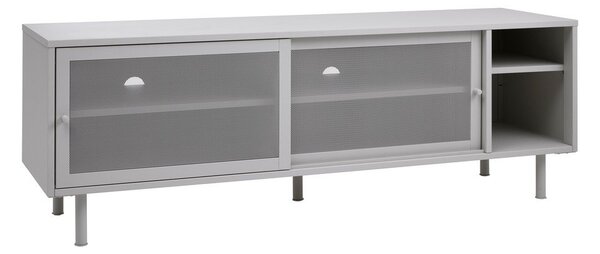 Siva kovinska TV omarica 160x55x45 cm Veep – Unique Furniture