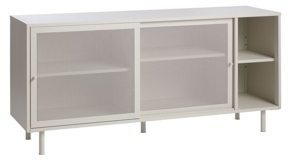 Siva kovinska komoda z drsnimi vrati 160x75x47 cm Veep – Unique Furniture