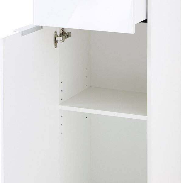 Bela visoka kopalniška omarica v hrastovem dekorju 39x112 cm Pescara - Germania
