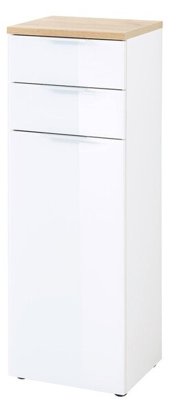 Bela visoka kopalniška omarica v hrastovem dekorju 39x112 cm Pescara - Germania