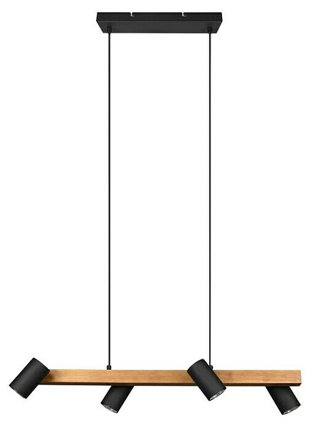 Trio Leuchten Marley Viseča svetilka (140 W, Do x Š x V: 20 x 80 x 150 cm, Črna/Rjava, GU10, Število svetlobnih elementov: 4 kos)