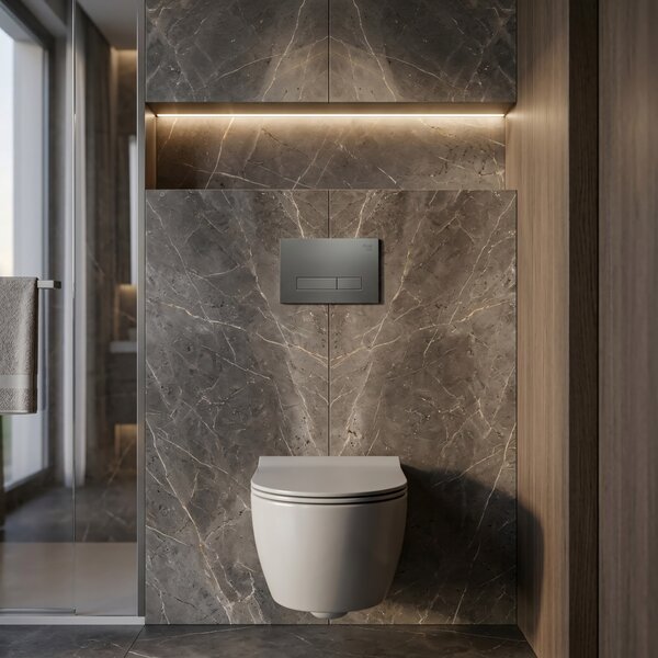 Podometni Set za WC Slim 024N z Gumbom HD Titan